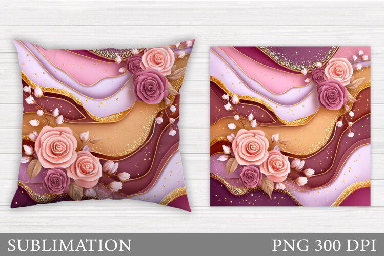 Roses Pillow Sublimation. Flowers Sublimation example image 1