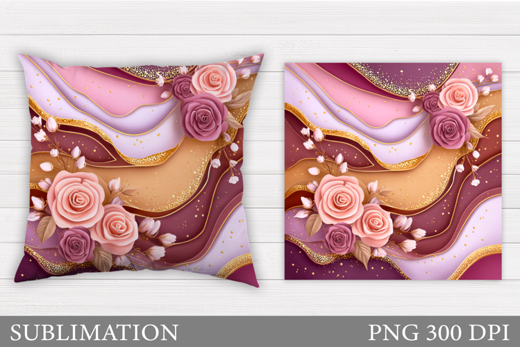 Roses Pillow Sublimation. Flowers Sublimation
