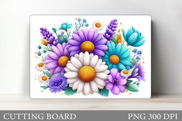 Flowers Cutting Board. Floral Cutting Board Sublimation example image 1
