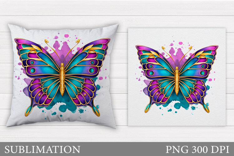 Butterfly Pillow Sublimation. Butterfly Sublimation example image 1