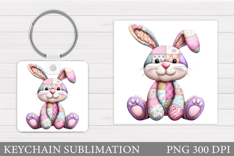 Cute Bunny Keychain Design. Cute Bunny Sublimation example image 1