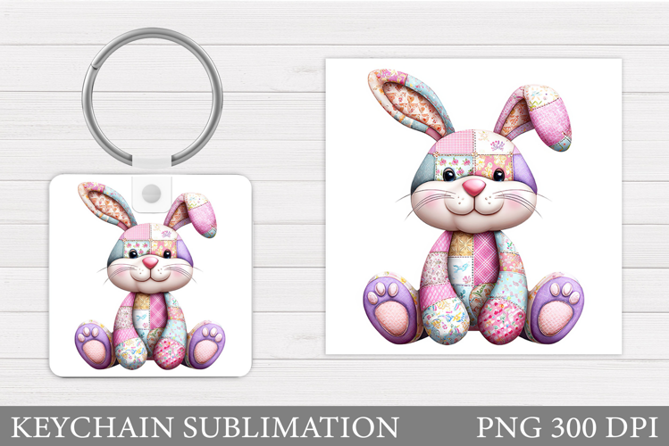 Cute Bunny Keychain Design. Cute Bunny Sublimation