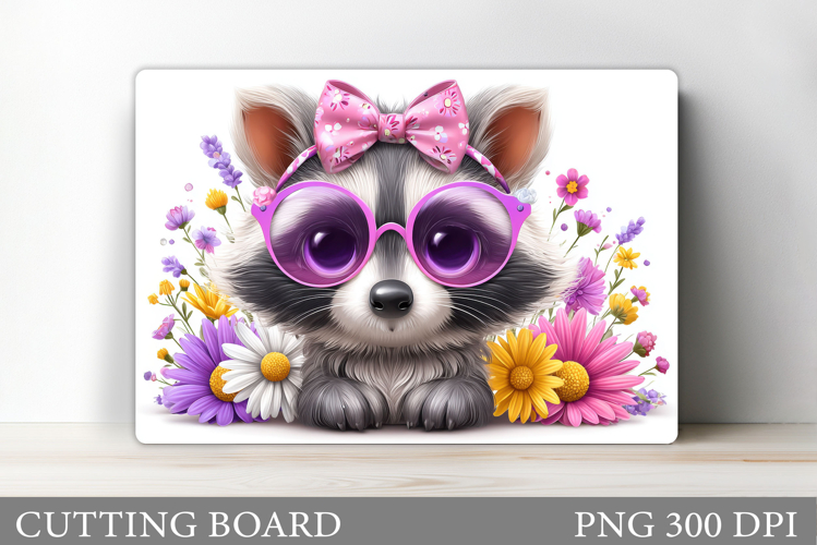 Cute Raccoon Cutting Board. Cute Raccoon Sublimation