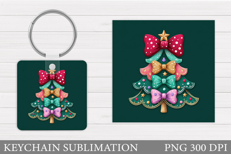 Christmas Tree Keychain. Christmas Keychain Sublimation