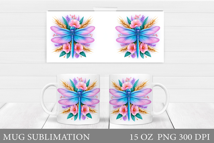 Dragonfly Mug Design. Dragonfly Sublimation