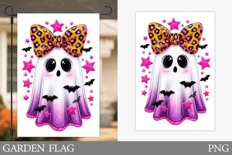 Cute Ghost Garden Flag. Halloween Garden Flag Design