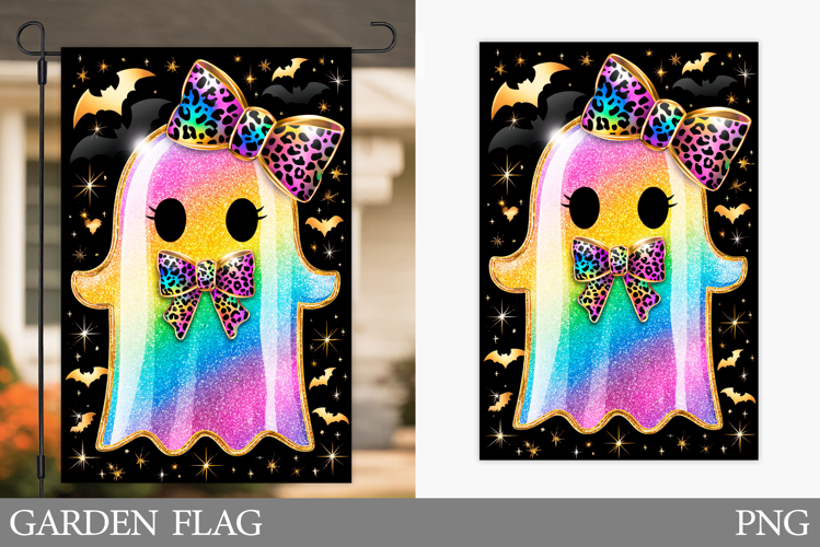 Cute Ghost Garden Flag. Halloween Garden Flag Design