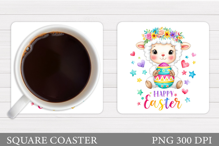 Easter Lamb Coaster Design. Easter Coaster Sublimation