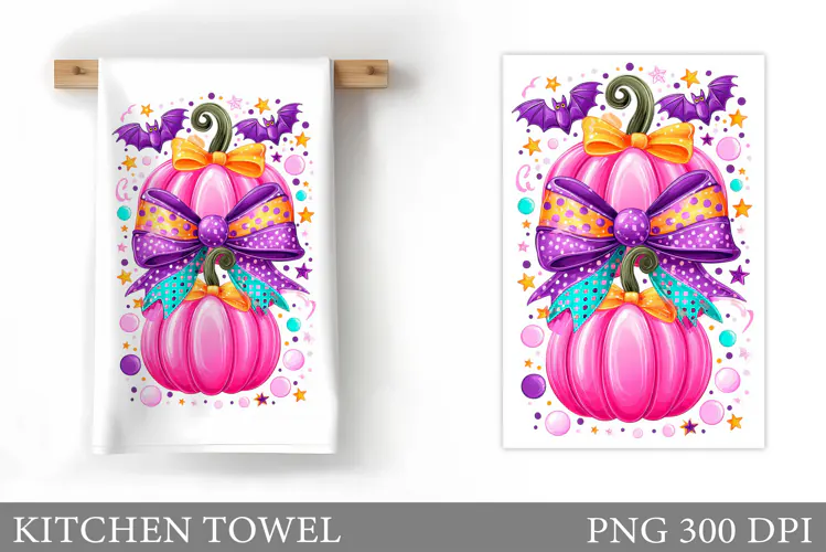 Pumpkin Kitchen Towel. Halloween Kitchen Towel Sublimation
