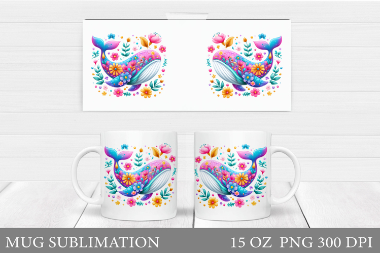Whale Mug Sublimation. Sea Mug Design