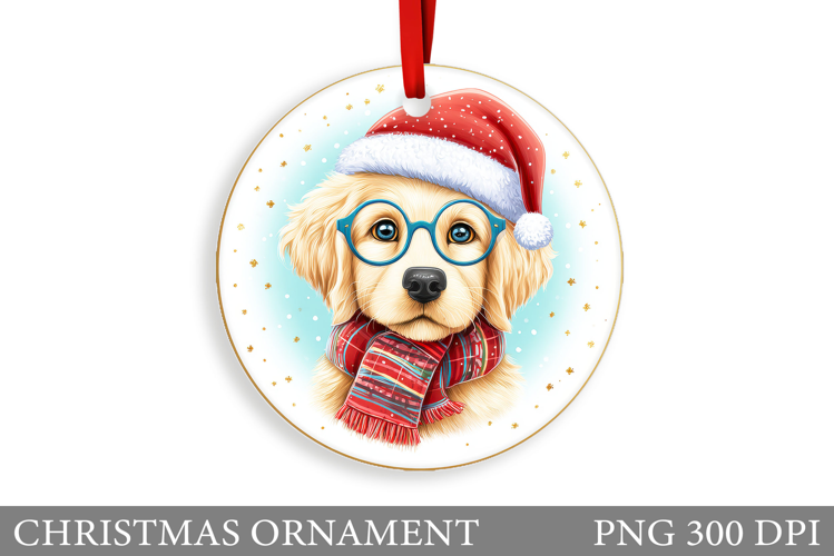 Cute Dog Christmas Ornament. Winter Dog Christmas Ornament