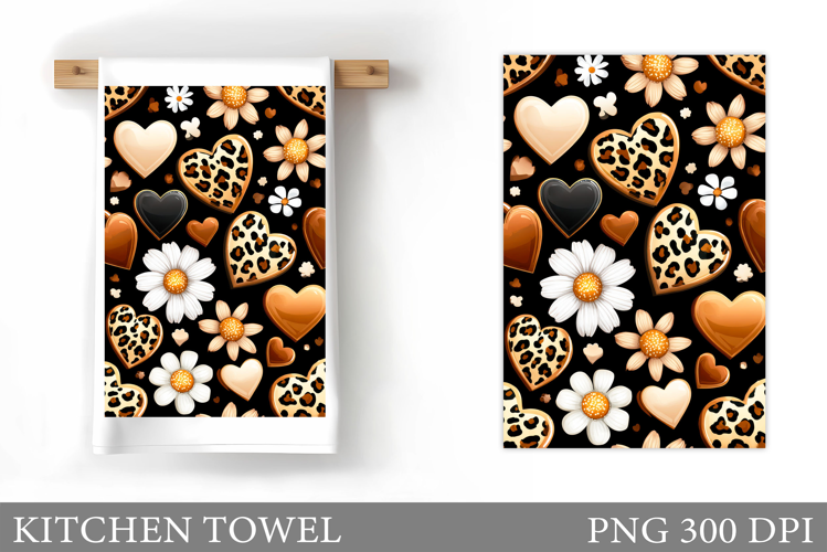 Daisy Flowers Kitchen Towel. Kitchen Towel Sublimation