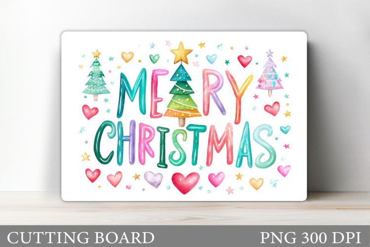 Merry Christmas Cutting Board. Christmas Tree Cutting Board