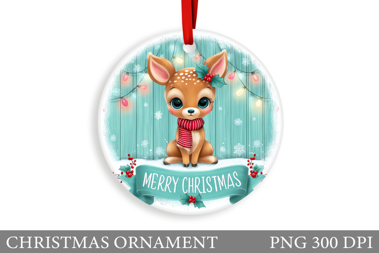 Cute Deer Christmas Ornament. Christmas Deer Ornament Design
