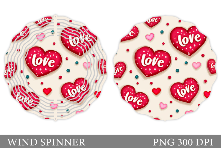 Hearts Wind Spinner Sublimation. Valentines Wind Spinner