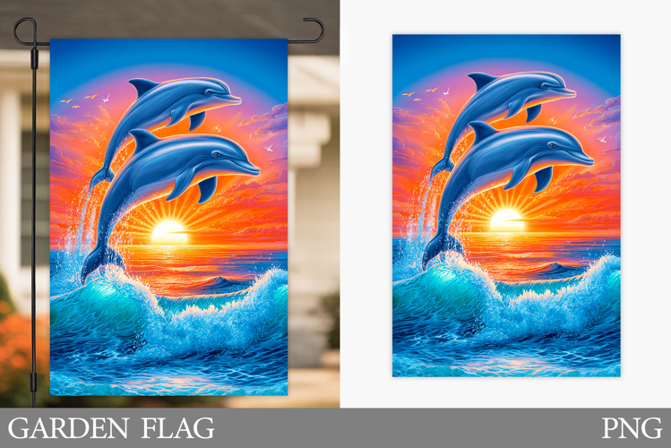 Dolphin Garden Flag Design. Dolphin Sublimation