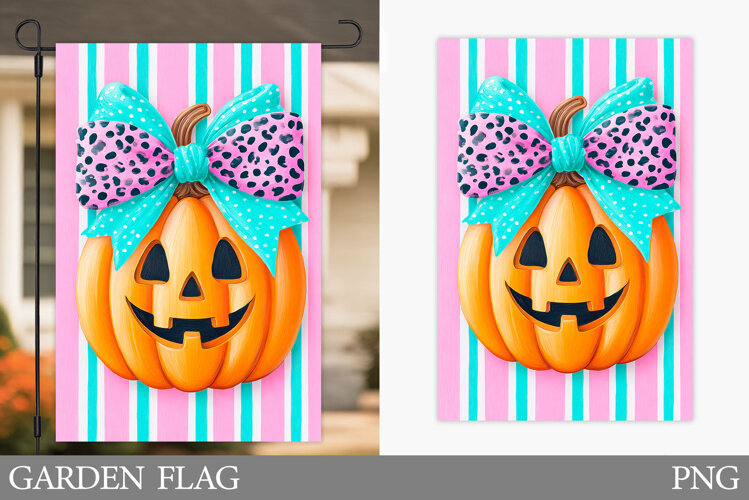 Halloween Pumpkin Garden Flag. Halloween Garden Flag Design example image 1