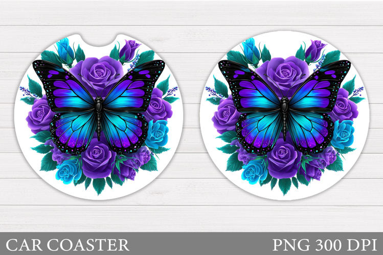 Butterfly Car Coaster Design. Butterfly Sublimation