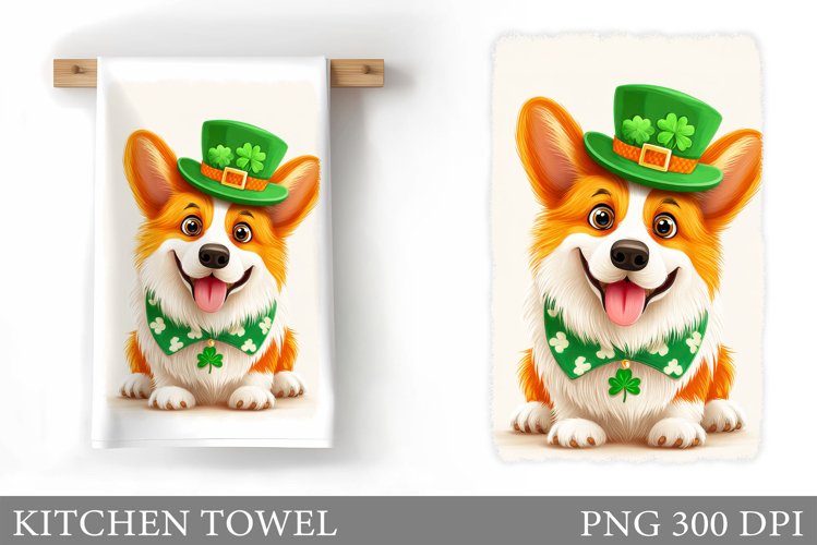 St Patrick Dog Kitchen Towel. St Patrick Kitchen Towel