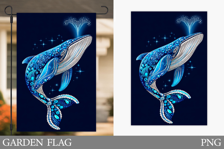 Whale Garden Flag Design. Whale Sublimation