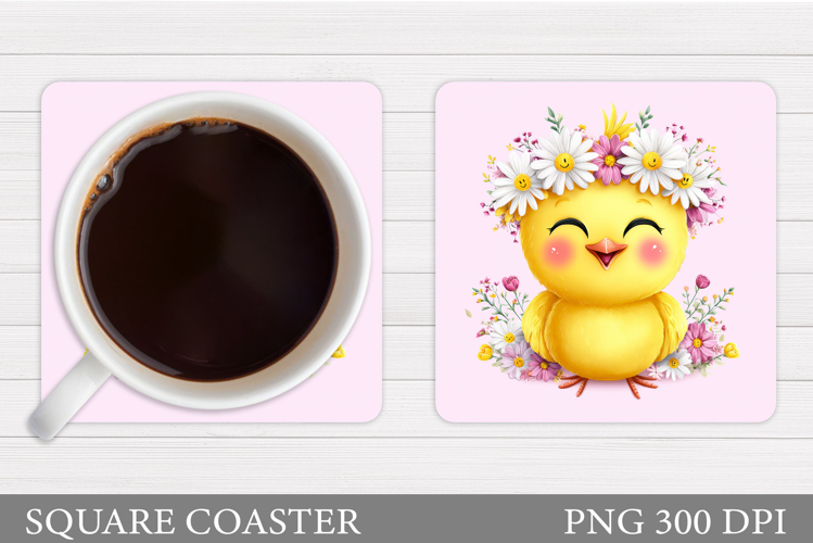 Cute Chick Coaster Design. Spring Chick Coaster Sublimation
