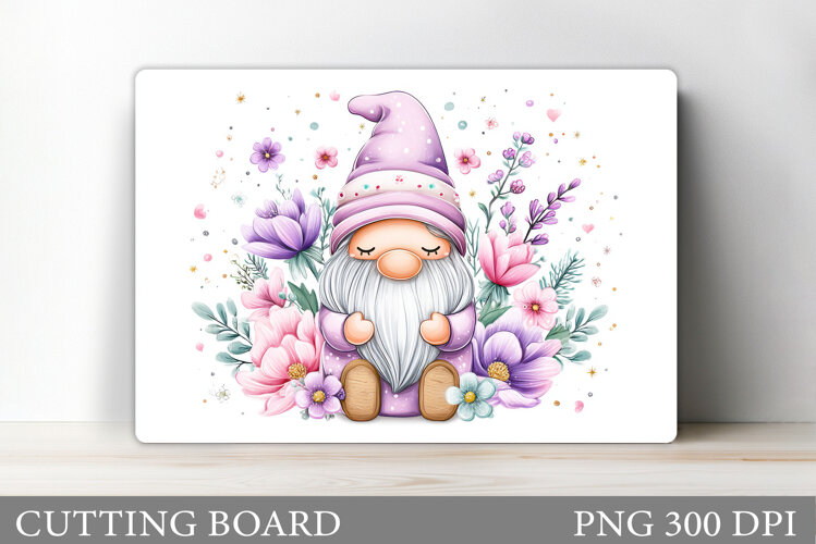 Spring Gnome Cutting Board. Spring Cutting Board Sublimation example image 1