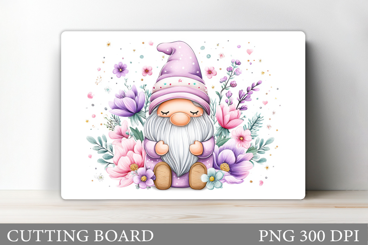 Spring Gnome Cutting Board. Spring Cutting Board Sublimation