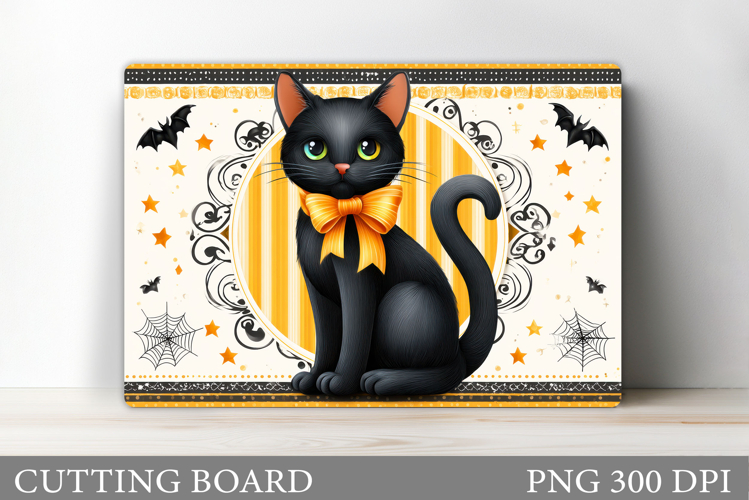 Black Cat Cutting Board. Halloween Cutting Board Design