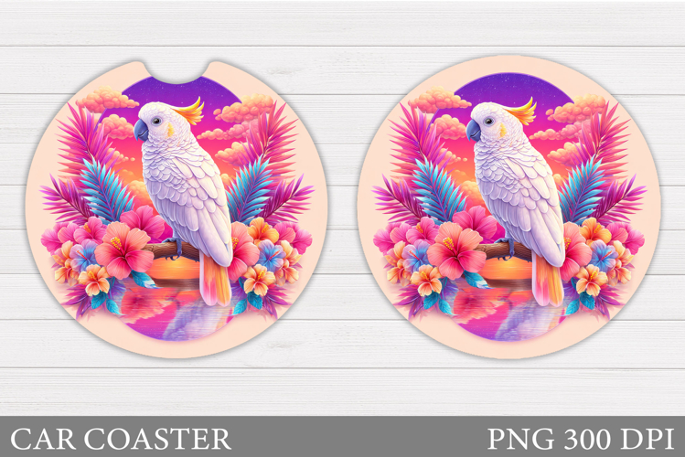Parrot Car Coaster Design. Parrot Sublimation