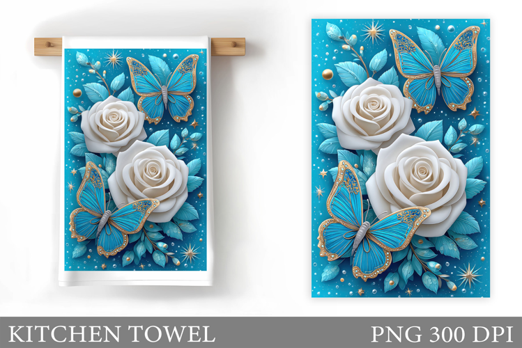 Butterfly Kitchen Towel Design. Butterfly Sublimation
