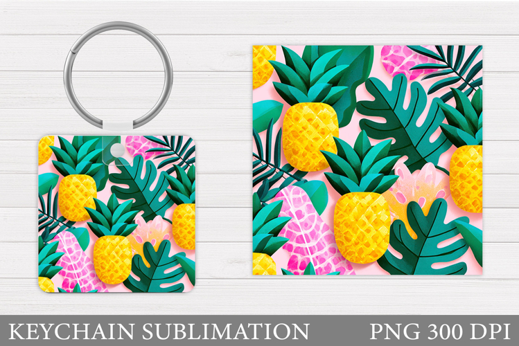 Pineapple Keychain Design. Pineapple Sublimation
