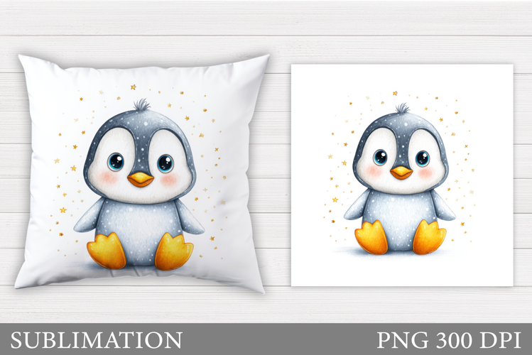 Christmas Penguin Pillow. Christmas Pillow Sublimation