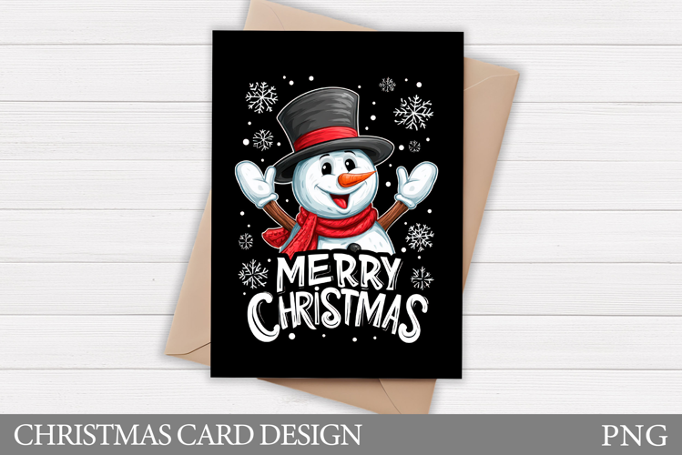Cute Snowman Card Printable. Christmas Card Design