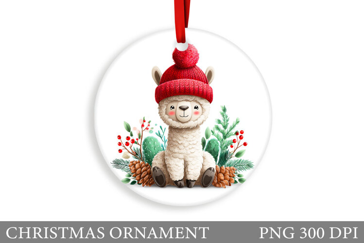 Cute Lama Christmas Ornament. Christmas Ornament Design example image 1