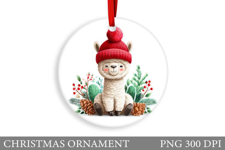 Cute Lama Christmas Ornament. Christmas Ornament Design