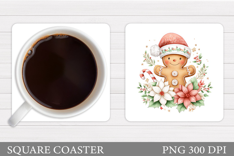 Gingerbread Coaster Design. Christmas Coaster Sublimation