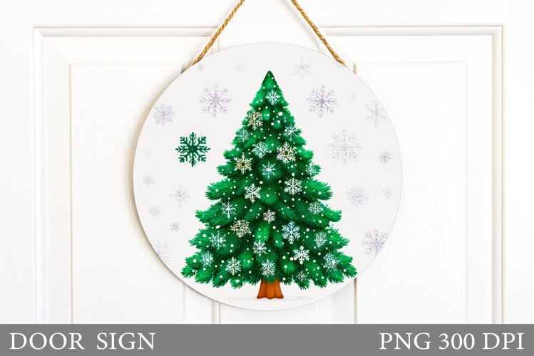Christmas Tree Door Sign. Christmas Door Sign Design