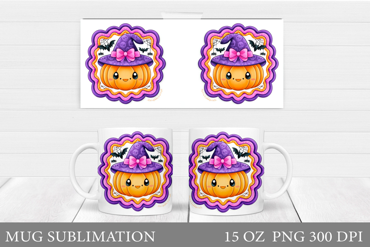 Halloween Pumpkin Mug Design. Halloween Mug Sublimation