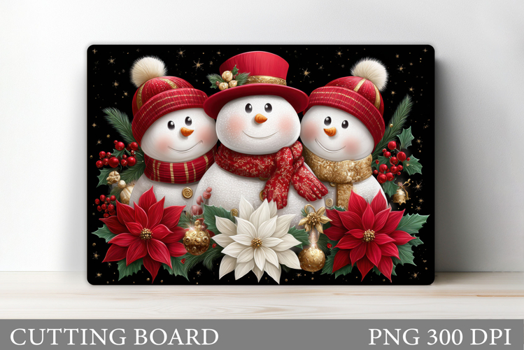 Cute Snowman Cutting Board. Christmas Cutting Board Design