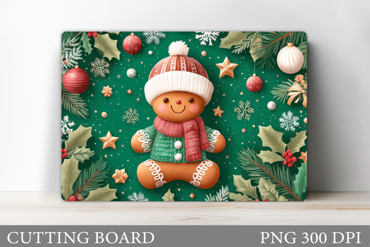 Christmas Cutting Board Design. Gingerbread Cutting Board