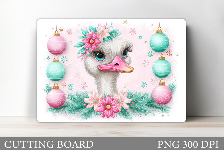 Christmas Peacock Cutting Board. Christmas Cutting Board example image 1