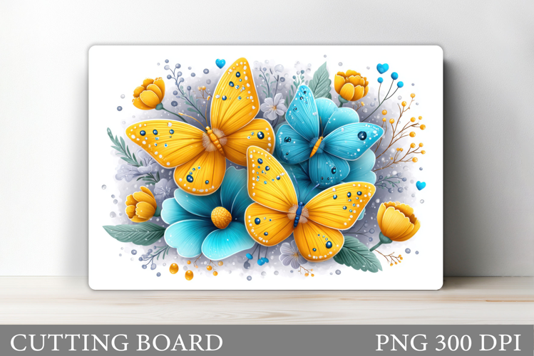 Butterfly Cutting Board. Flowers Cutting Board Sublimation