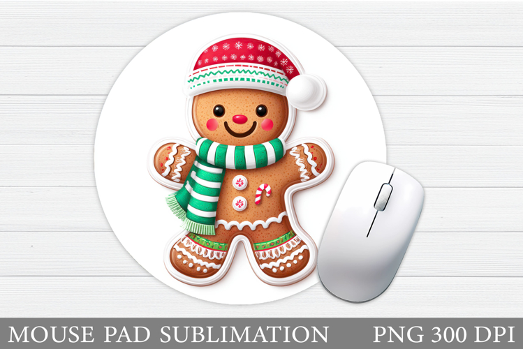 Cute Gingerbread Mouse Pad. Christmas Mouse Pad Design
