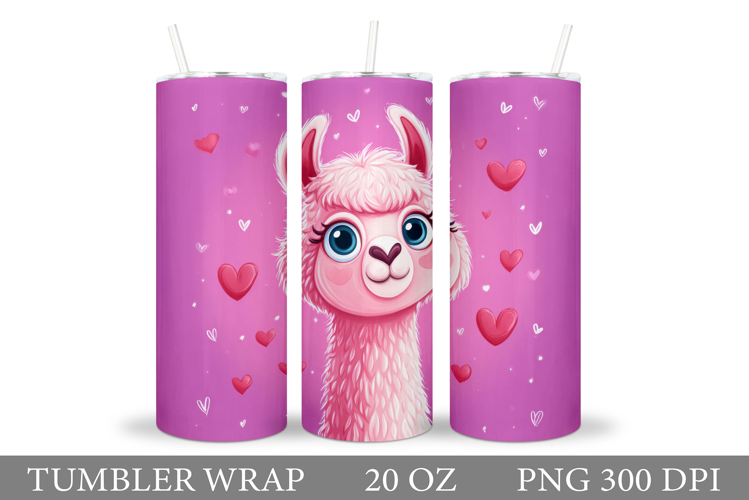 Valentines Lama Tumbler. Valentines Tumbler Sublimation