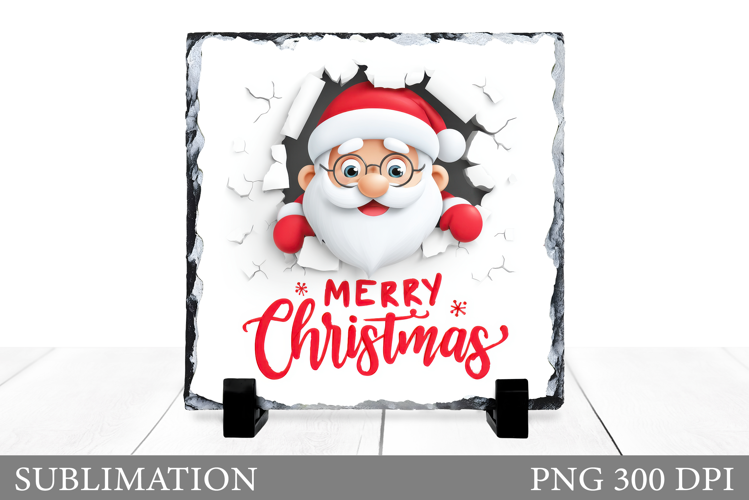 Cute Santa Claus Sublimation. Cute Santa Claus Slate Design