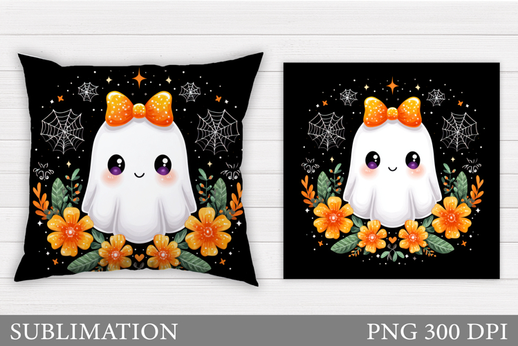 Cute Ghost Pillow Design. Cute Ghost Sublimation