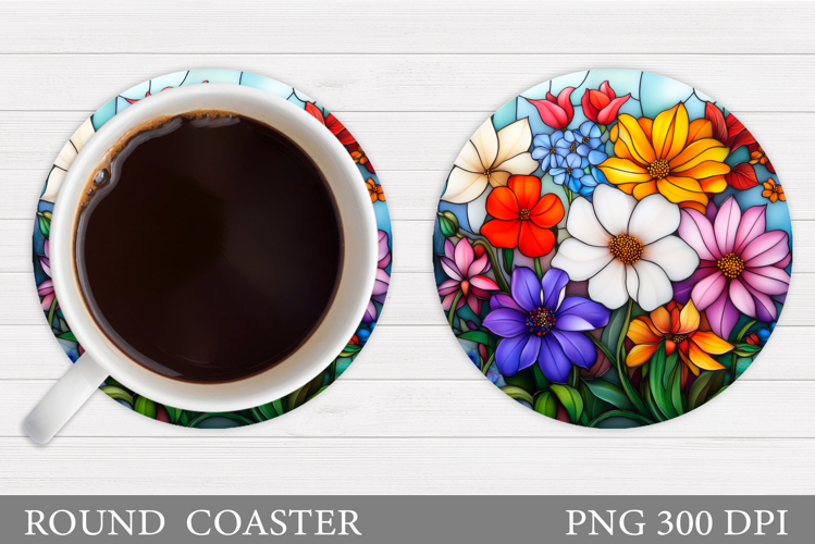 Wildflowers Coaster Design. Floral Coaster Sublimation