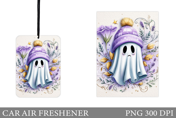 Ghost Car Air Freshener Design. Halloween Car Air Freshener