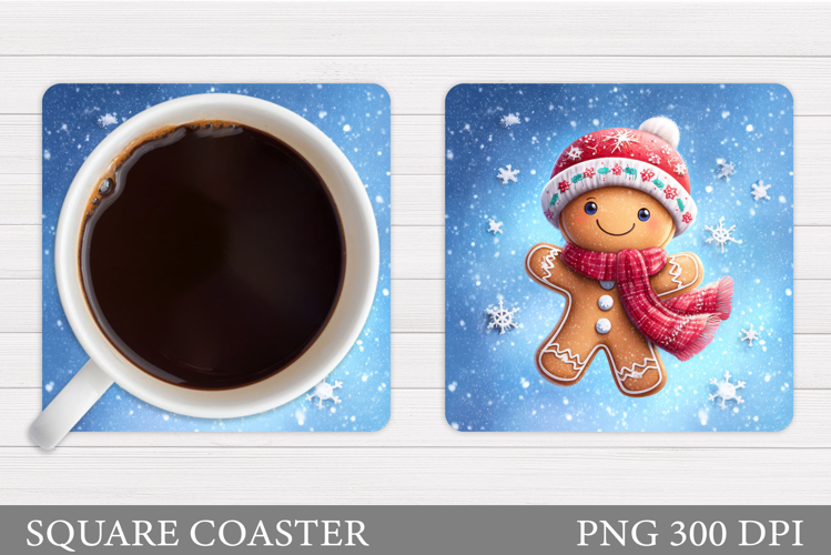 Gingerbread Coaster Design. Christmas Coaster Sublimation