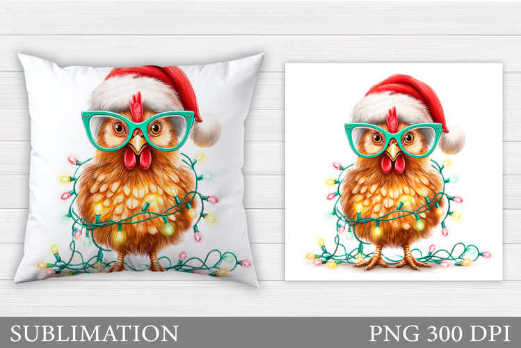 Christmas Chicken Pillow. Christmas Pillow Sublimation